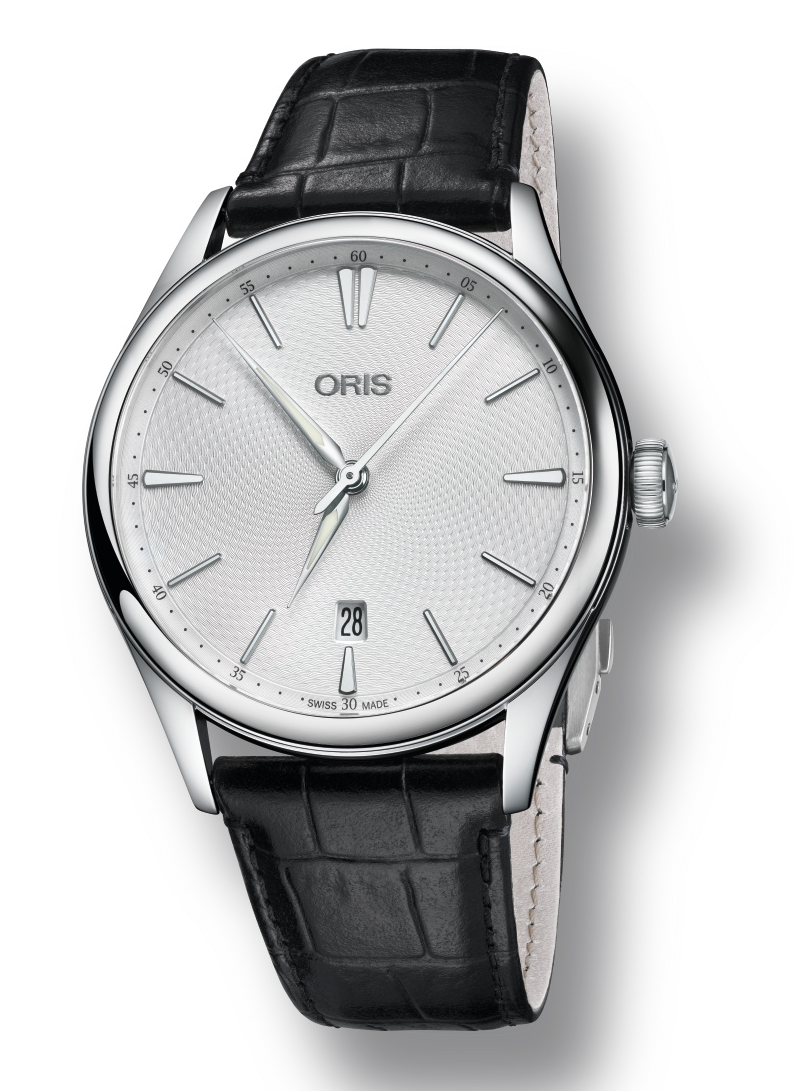 Polished stainless steel watch by Oris