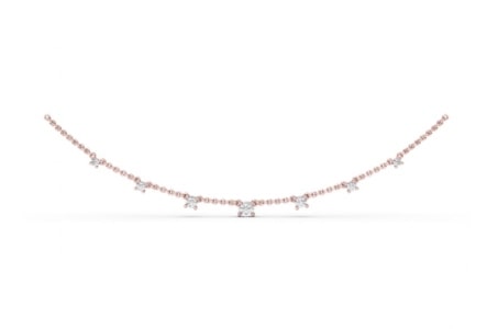 A rose gold station necklace with diamonds from Fana.