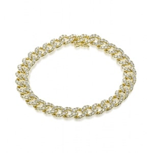 A diamond-encrusted chain bracelet from Simon G.’s SG collection.