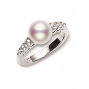 a pearl fashion ring with diamond accents from Mikimoto.