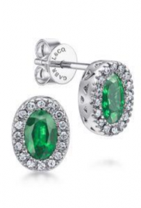Gabriel & Co. Lusso Color Emerald Earrings